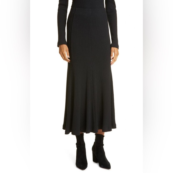 Mara Hoffman Dresses & Skirts - Mara Hoffman Meda Black Rib Knit Midi Skirt XL